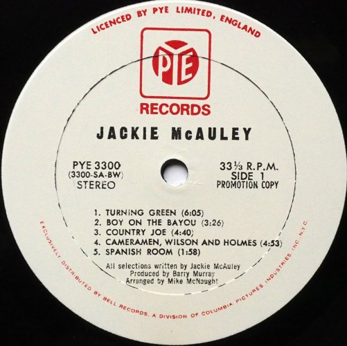 Jackie McAuley / Jackie McAuley (US White Label Promo)β