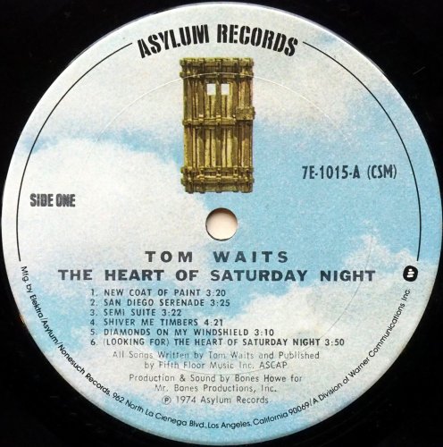 Tom Waits / The Heart Of Saturday Night (US 2nd Issue)β