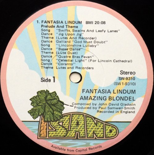 Amazing Blondel / Fantasia Lindum (US Early Issue)β