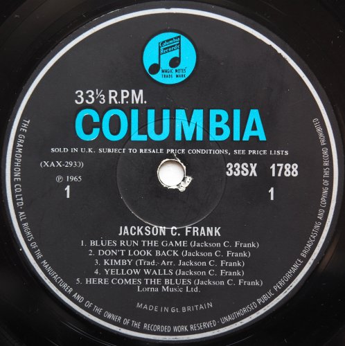 Jackson C. Frank / Jackson C. Frank (UK Columbia Original!!)β