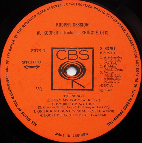 Al Kooper Introduces Shuggie Otis / Kooper Session (UK Matrix-1)β