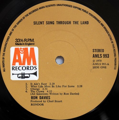 Ron Davies / Silent Song Through The Land (Rare UK Issue!!)β