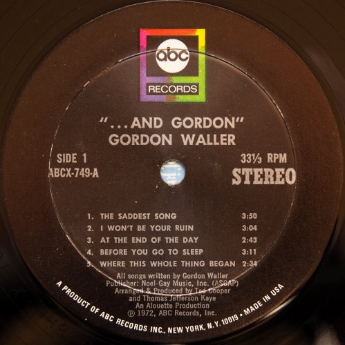 Gordon Waller / ...and Gordon (US)β