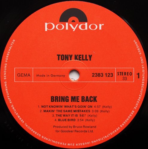 Tony Kelly / Bring Me Back (Germany)β