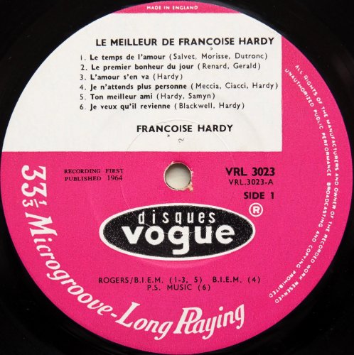 Francoise Hardy / Le Meilleur De Francoise Hardy (UK Matrix-1)β