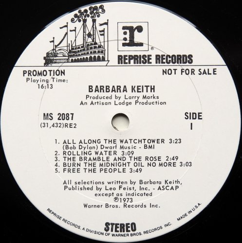 Barbara Keith / Barbara Keith (Reprise 2nd White Label Promo In Shrink w/Promo Sheet)β