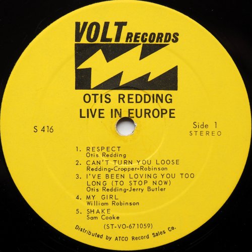 Otis Redding / Otis Redding Live In Europe (US Volt Early Issue)β