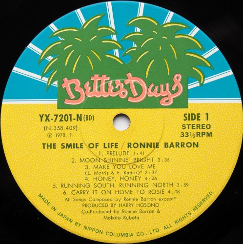 Ronnie Barron / The Smile Of Lifeβ