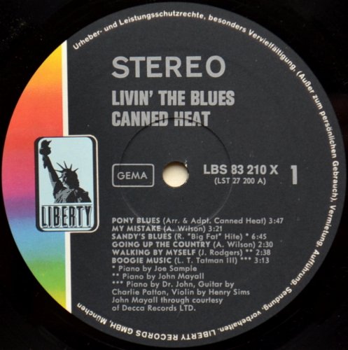 Canned Heat / Living The Blues (Germany Early Issue)β