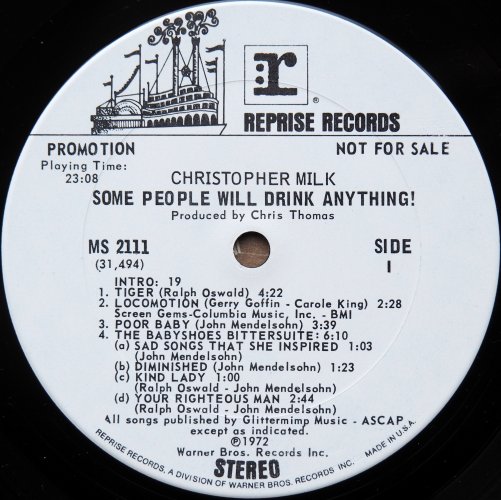 Christopher Milk / Some People Will Drink Anything! (White Label Promo)β