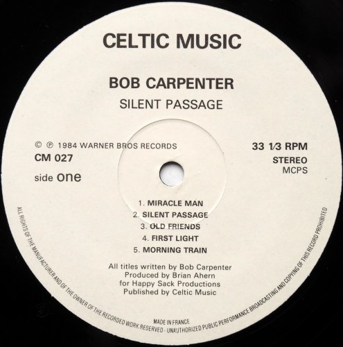 Bob Carpenter / Silent Passage (Euro 80s Re-issue)β