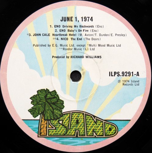Kevin Ayers - John Cale - Eno - Nico / June 1, 1974 (UK Pink Rim Matrix-1)β