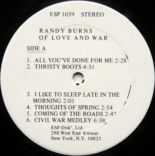 Randy Burns / Of Love And War (ESP Original)β