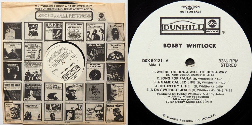 Bobby Whitlock / Bobby Whitlock (US White Label Promo)β