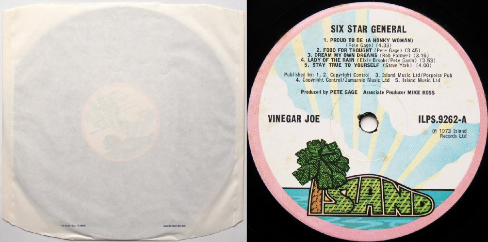Vinegar Joe / Six Star General (UK)β