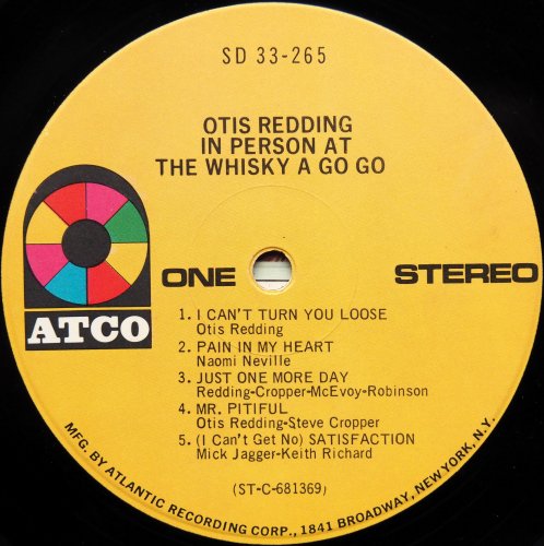 Otis Redding / In Person At The Whisky A Go Go (US Early Issue)β