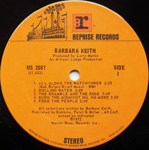 Barbara Keith / Barbara Keith (Reprise 2nd w/Promo Sheet)β