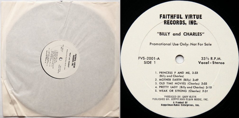 Billy And Charles / Billy And Charles (Rare White Label Promo)β