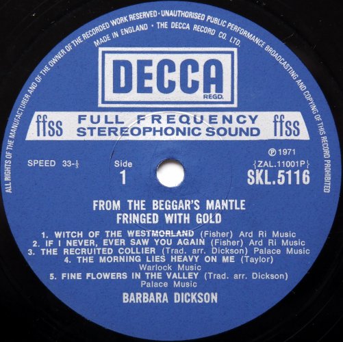 Barbara Dickson / From The Beggars Mantle...Fringed With Goldβ