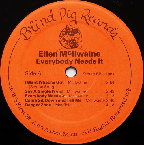 Ellen McIlwaine With Jack Bruce / Everybody Needs It β