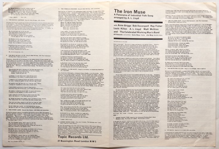 V.A. (Anne Briggs, Ray Fisher, A.L. Lloyd etc) / The Iron Muse (Mono Early Issue)β