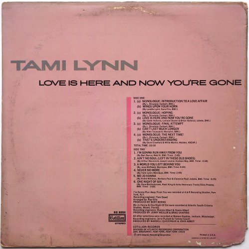 Tami Lynn / Love Is Here And Now You're Gone (White Label Promo)β