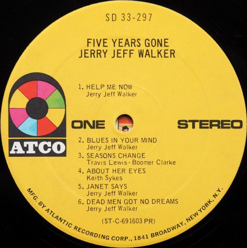 Jerry Jeff Walker / Five Years Gone (US w/ Rare Insert!!)β
