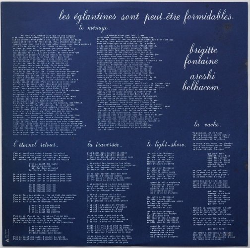 Brigitte Fontaine - Areski Belkacem / Les Eglantines Sont Peut-Etre Formidables (Saravah Original)の画像
