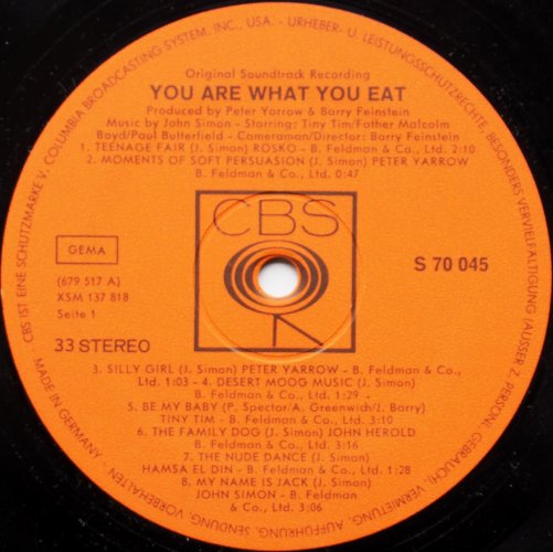 V.A.(John Simon, The Band, Peter Yarrow...) / You Are What You Eat (Germany)β