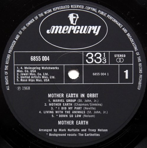 Mother Earth (Tracy Nelson) / In Orbit (Living With The Animals, UK Later)β