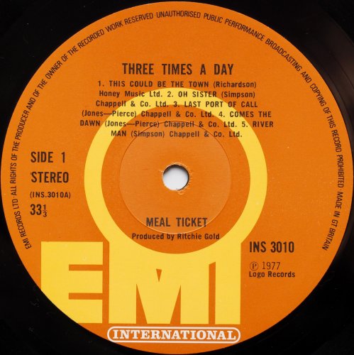 Meal Ticket / Three Times A Dayβ