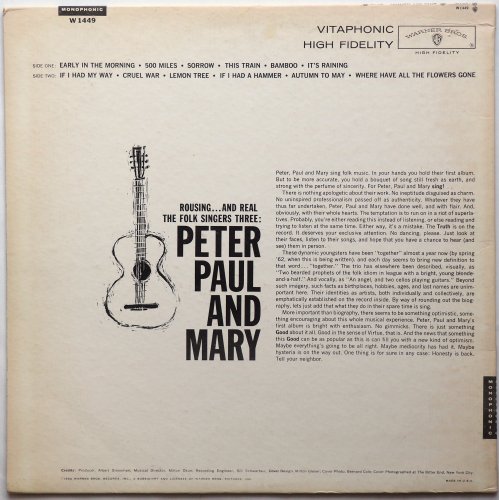 Peter, Paul And Mary (PP&M) / Peter, Paul And Mary (US Gold Label 2nd Issue MONO)β