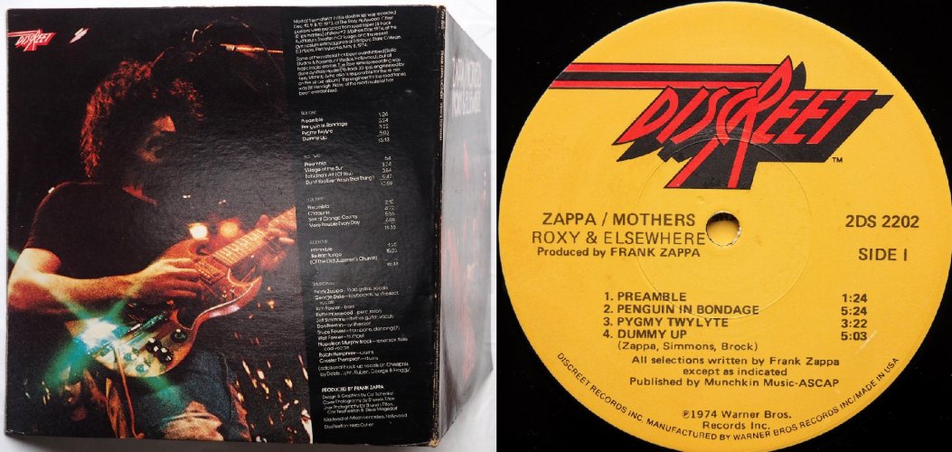 Zappa / Mothers (Frank Zappa and The Mothers) / Roxy & Elsewhere (US Early Issue)β