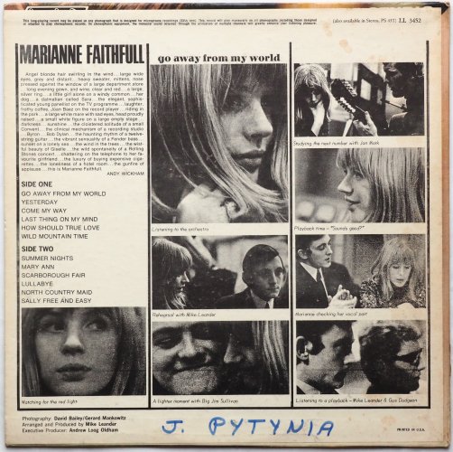 Marianne Faithfull / Go Away From My World (Mono)β