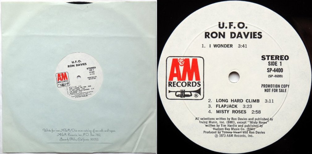 Ron Davies / U. F. O. (UFO) (US White Label Promo)β