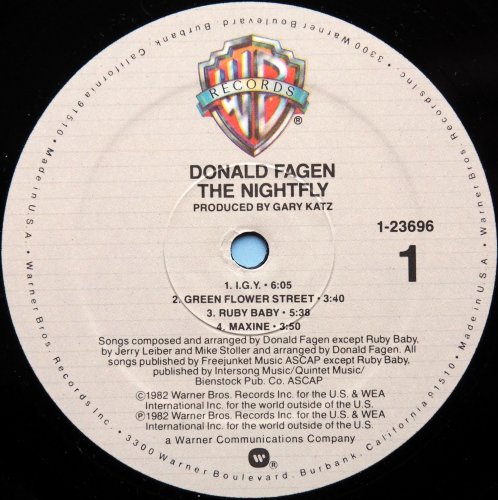 Donald Fagen / The Nightfly (激レア2色ロゴ, 両面MASTERDISK刻印, オリジナル内袋付属)の画像