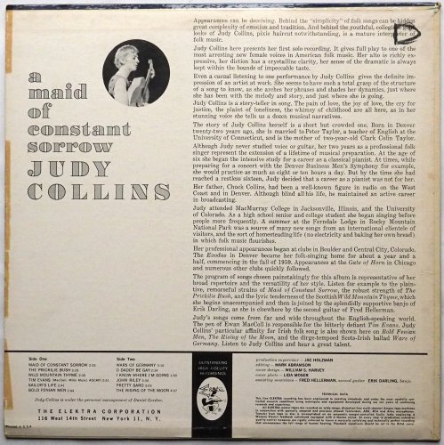 Judy Collins / A Maid of Constant Sorrow (US Gold Guitarist Label Early Issue Mono)β