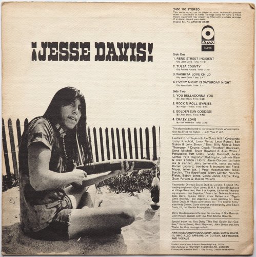Jesse Ed Davis / Jesse Davis (Mega Rare UK Issue!!)β