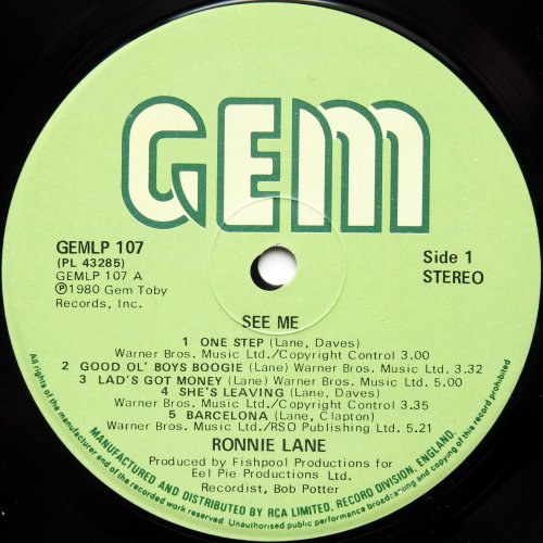 Ronnie Lane / See Me (UK Matrix-1)β