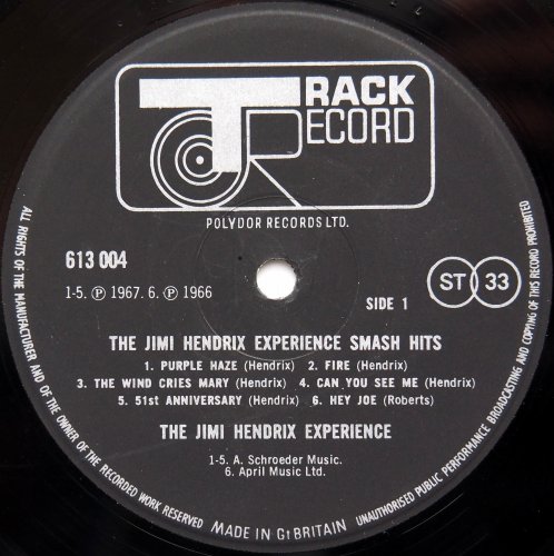 Jimi Hendrix Experience / Smash Hits (UK Track Original)β