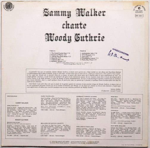 Sammy Walker / Songs From Woody's Pen (Rare France Issue)β