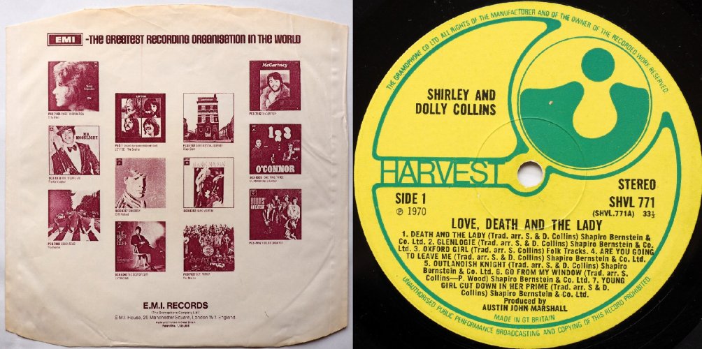 Shirley & Dolly Collins / Love, Death & The Lady (UK Matrix-1)β