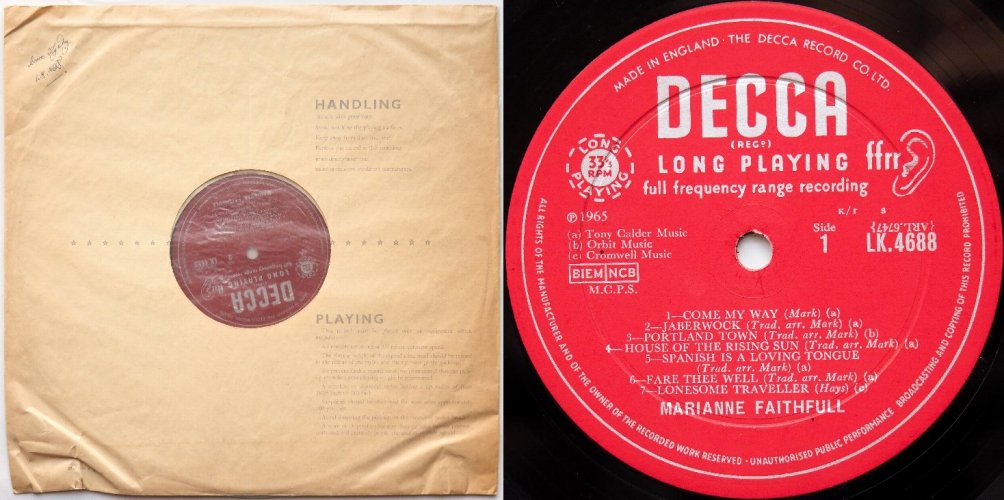 UKオリジナル】Marianne Faithfull / Come My Way LP レコード Decca