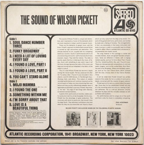 Wilson Pickett / The Sound Of Wilson Pickett (Rare Turkey Issue)β