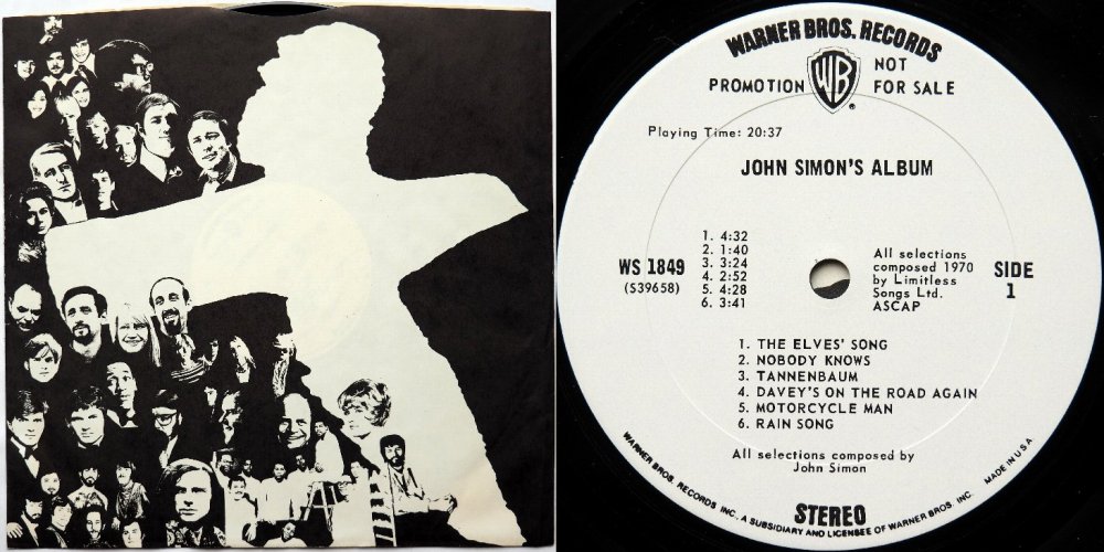 John Simon / John Simon's Album (US White Label Promo!!)β