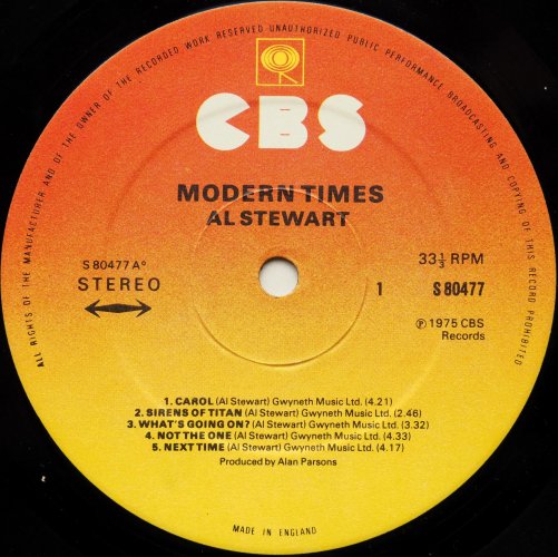 Al Stewart / Modern Times (UK 2nd Issue)β