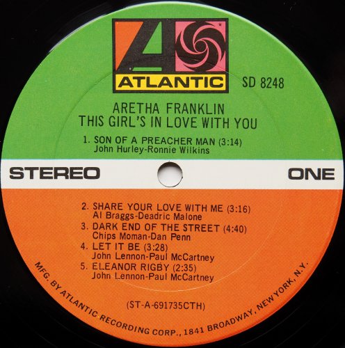 Aretha Franklin / This Girl's In Love With You (US Early Issue)の画像