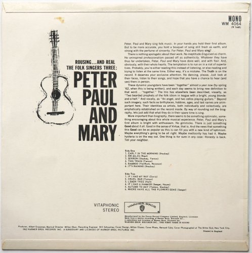Peter, Paul And Mary (PP&M) / Peter, Paul And Mary (UK Matrix-1 Mono)β