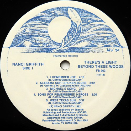 Nanci Griffith / There's A Light Beyond These Woods (Featherbed 2nd Issue)β