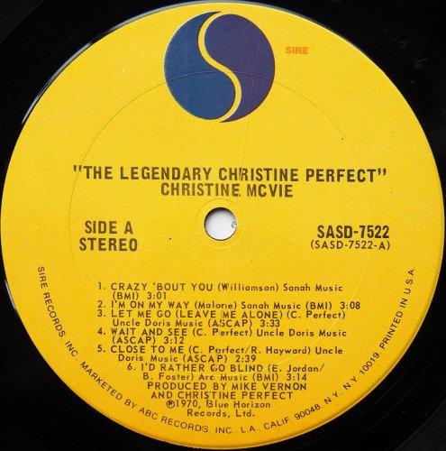 Christine McVie / The Legendary Christine Perfect Album (US In Shrink)β